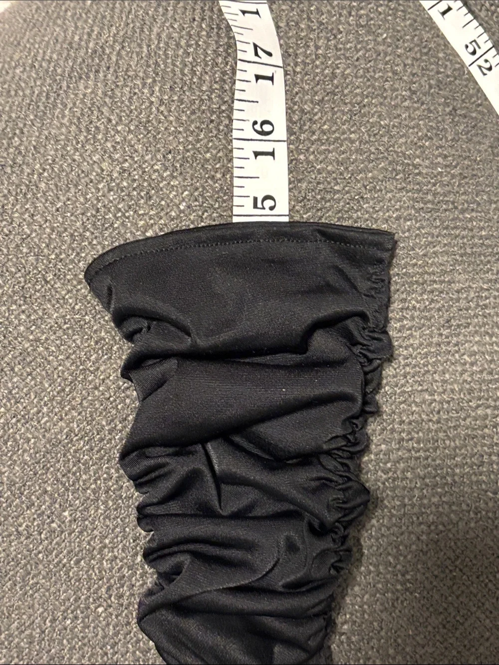 Black satin like ruched evening gloves